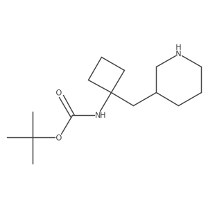 tert-butyl N-{1-[(piperidin-3-yl)methyl]cyclobutyl}carbamate结构式