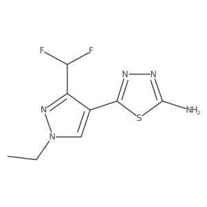 5-[3-(Difluoromethyl)-1-ethylpyrazol-4-yl]-1,3,4-thiadiazol-2-amine Structure