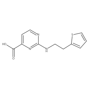 2-{[2-(Thiophen-2-yl)ethyl]amino}pyrimidine-4-carboxylic acid结构式