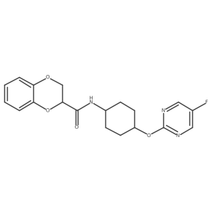 N-((1r,4r)-4-((5-fluoropyrimidin-2-yl)oxy)cyclohexyl)-2,3-dihydrobenzo[b][1,4]dioxine-2-carboxamide Structure