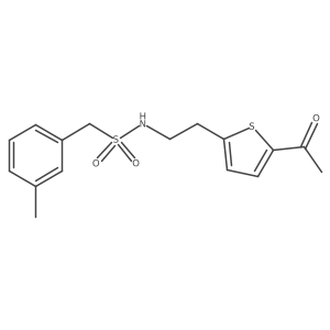 N-(2-(5-acetylthiophen-2-yl)ethyl)-1-(m-tolyl)methanesulfonamide结构式