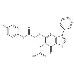 2-(4-oxo-2-((2-oxo-2-(p-tolylamino)ethyl)thio)-7-phenyl-4,5-dihydro-3H-pyrrolo[3,2-d]pyrimidin-3-yl)acetic acid Structure
