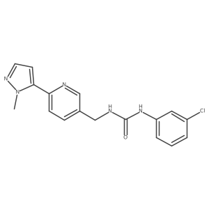1-(3-chlorophenyl)-3-((6-(1-methyl-1H-pyrazol-5-yl)pyridin-3-yl)methyl)urea结构式