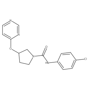 N-(4-chlorophenyl)-3-(pyrimidin-4-yloxy)pyrrolidine-1-carboxamide结构式