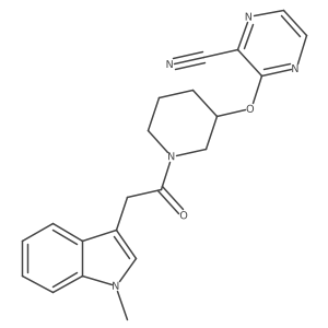 3-({1-[2-(1-methyl-1H-indol-3-yl)acetyl]piperidin-3-yl}oxy)pyrazine-2-carbonitrile Structure
