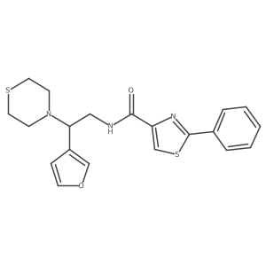 N-(2-(furan-3-yl)-2-thiomorpholinoethyl)-2-phenylthiazole-4-carboxamide结构式