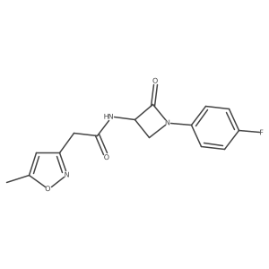 N-[1-(4-fluorophenyl)-2-oxoazetidin-3-yl]-2-(5-methyl-1,2-oxazol-3-yl)acetamide结构式
