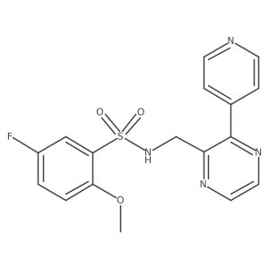5-fluoro-2-methoxy-N-{[3-(pyridin-4-yl)pyrazin-2-yl]methyl}benzene-1-sulfonamide结构式