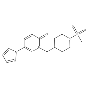 2-[(1-methanesulfonylpiperidin-4-yl)methyl]-6-(1H-pyrazol-1-yl)-2,3-dihydropyridazin-3-one结构式