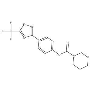 4-[5-(Trifluoromethyl)-1,2,4-oxadiazol-3-yl]phenyl 1,3-oxazinane-3-carboxylate结构式