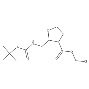 Chloromethyl 2-({[(tert-butoxy)carbonyl]amino}methyl)oxolane-3-carboxylate结构式