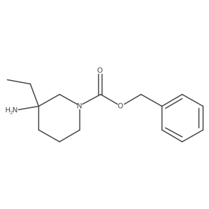 Benzyl 3-amino-3-ethylpiperidine-1-carboxylate结构式