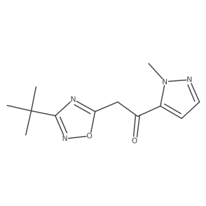 2-(3-tert-butyl-1,2,4-oxadiazol-5-yl)-1-(1-methyl-1H-pyrazol-5-yl)ethan-1-one Structure
