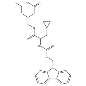 4-[(2S)-3-cyclopropyl-2-({[(9H-fluoren-9-yl)methoxy]carbonyl}amino)propanamido]-3-ethoxybutanoic acid Structure