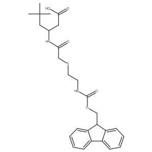 3-(2-{[2-({[(9H-fluoren-9-yl)methoxy]carbonyl}amino)ethyl]sulfanyl}acetamido)-5,5-dimethylhexanoic acid Structure