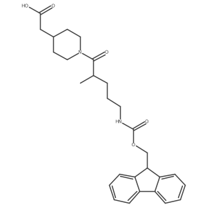 2-{1-[5-({[(9H-fluoren-9-yl)methoxy]carbonyl}amino)-2-methylpentanoyl]piperidin-4-yl}acetic acid结构式