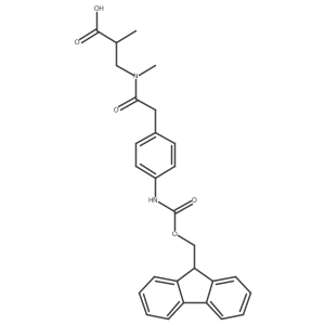 3-{2-[4-({[(9H-fluoren-9-yl)methoxy]carbonyl}amino)phenyl]-N-methylacetamido}-2-methylpropanoic acid Structure