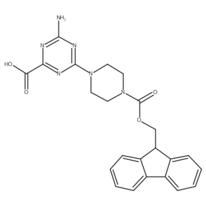 4-amino-6-(4-{[(9H-fluoren-9-yl)methoxy]carbonyl}piperazin-1-yl)-1,3,5-triazine-2-carboxylic acid Structure