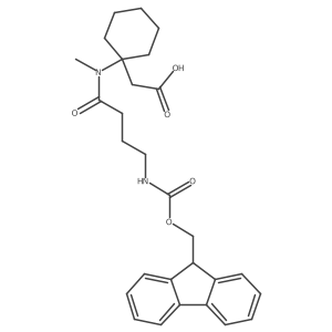 2-{1-[4-({[(9H-fluoren-9-yl)methoxy]carbonyl}amino)-N-methylbutanamido]cyclohexyl}acetic acid结构式