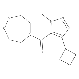 (4-Cyclobutyl-2-methylpyrazol-3-yl)-(1,2,5-dithiazepan-5-yl)methanone结构式