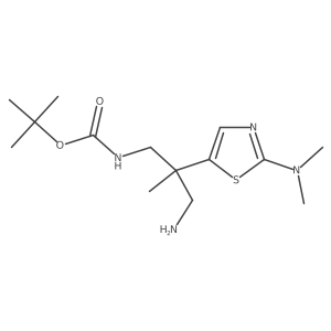 tert-butyl N-{3-amino-2-[2-(dimethylamino)-1,3-thiazol-5-yl]-2-methylpropyl}carbamate Structure