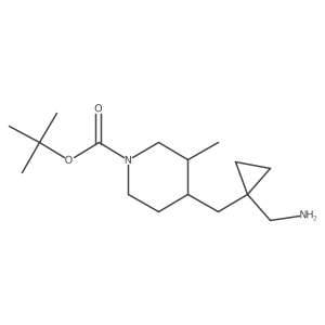 Tert-butyl 4-{[1-(aminomethyl)cyclopropyl]methyl}-3-methylpiperidine-1-carboxylate Structure