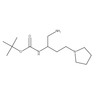 tert-butyl N-[1-amino-4-(pyrrolidin-1-yl)butan-2-yl]carbamate Structure