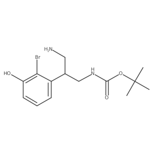 tert-butyl N-[3-amino-2-(2-bromo-3-hydroxyphenyl)propyl]carbamate Structure