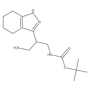 tert-butyl N-[3-amino-2-(4,5,6,7-tetrahydro-1H-indazol-3-yl)propyl]carbamate Structure