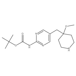 tert-butyl N-{5-[(4-methoxypiperidin-4-yl)methyl]pyrimidin-2-yl}carbamate结构式