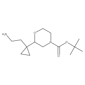 Tert-butyl 2-[1-(2-aminoethyl)cyclopropyl]morpholine-4-carboxylate结构式