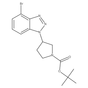 tert-butyl 3-(4-bromo-1H-1,2,3-benzotriazol-1-yl)pyrrolidine-1-carboxylate结构式