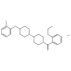 1'-[2-(Ethylsulfanyl)benzoyl]-4-(2-fluorophenoxy)-1,4'-bipiperidine hydrochloride结构式