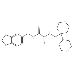 N-[(2H-1,3-benzodioxol-5-yl)methyl]-N'-{[4-(morpholin-4-yl)thian-4-yl]methyl}ethanediamide Structure