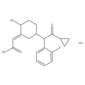 (2Z)-2-[1-[2-cyclopropyl-1-(2-fluorophenyl)-2-oxoethyl]-4-sulfanylpiperidin-3-ylidene]acetic acid;hydrochloride Structure