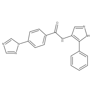 N-(3-Phenyl-1H-pyrazol-4-yl)-4-(1H-1,2,4-triazol-1-yl)benzamide Structure