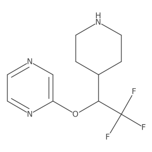 2-[2,2,2-Trifluoro-1-(piperidin-4-yl)ethoxy]pyrazine Structure