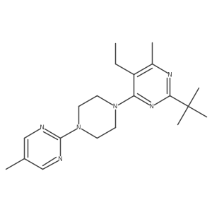 2-Tert-butyl-5-ethyl-4-methyl-6-[4-(5-methylpyrimidin-2-yl)piperazin-1-yl]pyrimidine结构式