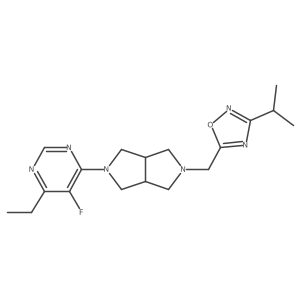 4-Ethyl-5-fluoro-6-(5-{[3-(propan-2-yl)-1,2,4-oxadiazol-5-yl]methyl}-octahydropyrrolo[3,4-c]pyrrol-2-yl)pyrimidine Structure