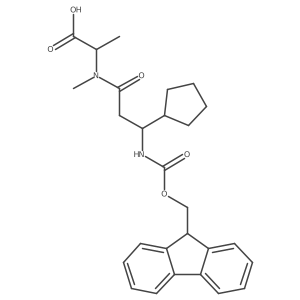 (2S)-2-[3-cyclopentyl-3-({[(9H-fluoren-9-yl)methoxy]carbonyl}amino)-N-methylpropanamido]propanoic acid Structure