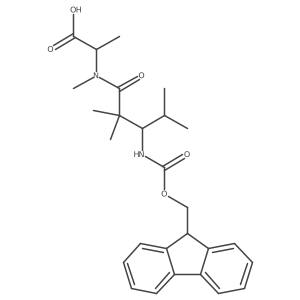 (2S)-2-[3-({[(9H-fluoren-9-yl)methoxy]carbonyl}amino)-N,2,2,4-tetramethylpentanamido]propanoic acid结构式