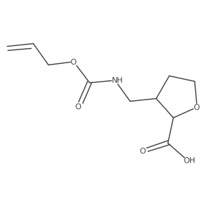rac-(2R,3R)-3-({[(prop-2-en-1-yloxy)carbonyl]amino}methyl)oxolane-2-carboxylic acid Structure