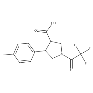 rac-(3R,4S)-4-(4-methylphenyl)-1-(2,2,2-trifluoroacetyl)pyrrolidine-3-carboxylic acid Structure