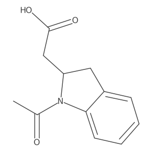 2-[(2R)-1-acetyl-2,3-dihydro-1H-indol-2-yl]acetic acid结构式