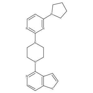 4-(Pyrrolidin-1-yl)-2-(4-{thieno[3,2-c]pyridin-4-yl}piperazin-1-yl)pyrimidine结构式