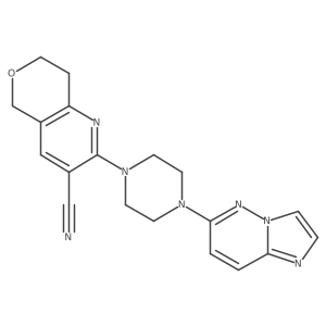 2-(4-{imidazo[1,2-b]pyridazin-6-yl}piperazin-1-yl)-5H,7H,8H-pyrano[4,3-b]pyridine-3-carbonitrile Structure
