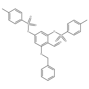 5-(Benzyloxy)-4-formyl-1,3-phenylene bis(4-methylbenzenesulfonate)结构式