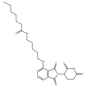 6-bromo-N-[5-[[2-(2,6-dioxo-3-piperidyl)-1,3-dioxo-isoindolin-4-yl]amino]pentyl]hexanamide结构式