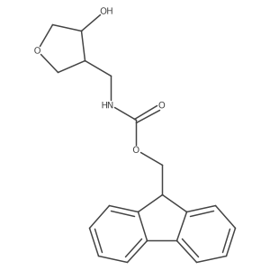 rac-(9H-fluoren-9-yl)methyl N-{[(3R,4R)-4-hydroxyoxolan-3-yl]methyl}carbamate结构式