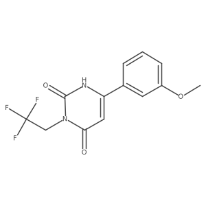 6-(3-Methoxyphenyl)-3-(2,2,2-trifluoroethyl)-1,2,3,4-tetrahydropyrimidine-2,4-dione Structure